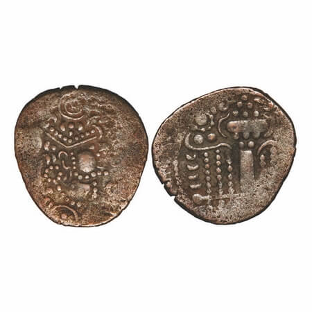 Gurjara-Partiharas, Sassanian type, Billon Drachma, Known as Phadiya or Parutha Dramma, 4.