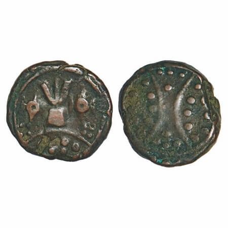 Hyderabad Feudatories Shorapur, Copper Paisa, 10.12g, Bahiri Raja, fire alter flanked by c