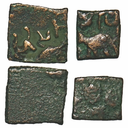 Satavahanas, Siri Satakarni, Kotalinga Region (Andhra Pradesh), Copper, (2 coins), 1.47g, 