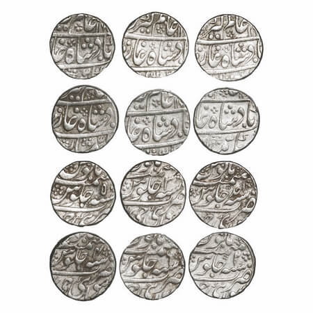 Jaipur, Silver Rupee, (6 coins), INO early issues, Sawai Madhopar Mint, INO Alamgir II, 1,