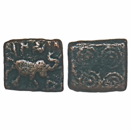 Satavahanas, SiriSatakarni, Vidarbha Region, Pusad type, Copper, 1.50g, 10.64x12.08mm, Obv