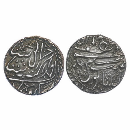 Jodhpur, Silver Rupee, 11.24g, Early Issues INO Muhammad Akbar II, struck by Thalkurs of B