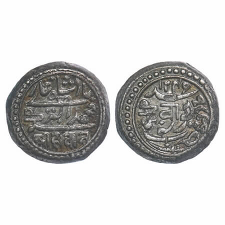Junagadh, Silver Kori, 4.68g, Bahadur Khan (AH 1226-1256/1868-1897 VS), INO Muhammad Akbar