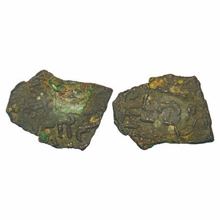 Satavahanas, Siri Satakarni, Nasik Region, Copper Unit, 5.42g, 17.79x23.27mm, Obv: Elephan