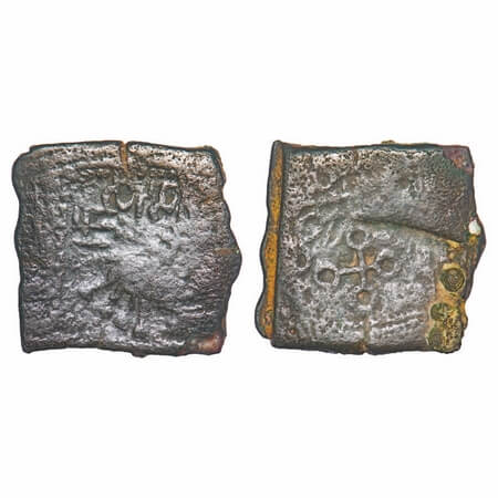 Satavahanas, Siri Satakarni (c. 100 BC), Copper Unit, 26.40x27.47mm, 15.13g, Nasik Region,