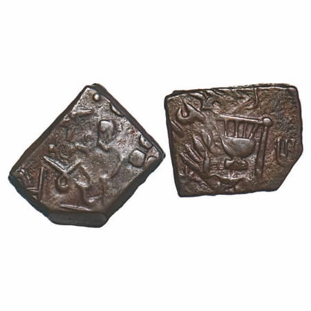 Lunawada, Copper Paisa, 7.70g, Vakhat Singhji II (VS 1924-1986/1867-1929 AD), 1942 VS, Ope