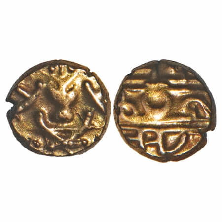 Mysore, Gold Fanam, 0.38g, Kanthirava Narasaraja Wodeyar (c.1638-1662 AD), Obv: Narsimha s