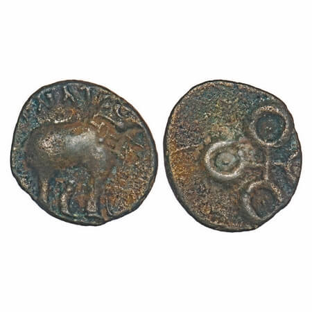 Satavahanas, Sri Satakarni, Tarhala (Vidarbha) Type, Potin, 2.36g, 17.61x17.89mm, Obv: Ele