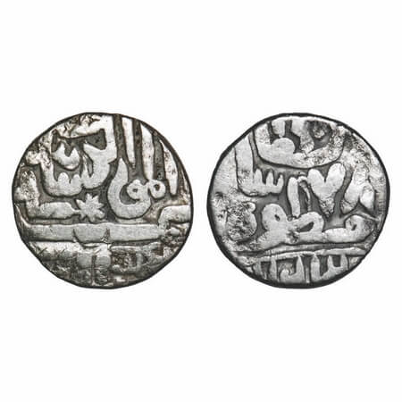 Nawanagar, Silver star Kori, 4.41g, British Protectorate, AH (9)78 Frozen, INO Muzaffar Sh