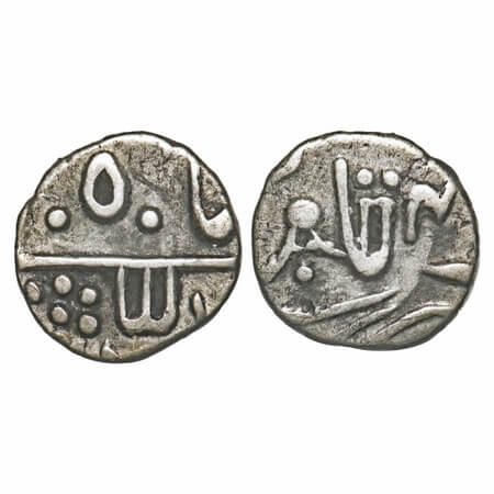 Partabgarh, Silver 1/8 Rupee, 1.27g, Dulep Singh (1825-1864 AD), AH (1236)/4(5) RY, INO Sh