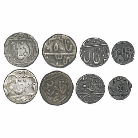 Partabgarh, Silver (4 Coins), British Protectorate issues of Sawant Singh (AH 1189-1241/17