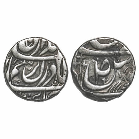 Patiala, Silver Rupee, 10.94g, Karam Singh (1229-1261 AH / 1813 -1845 AD ), INO Ahmad Shah