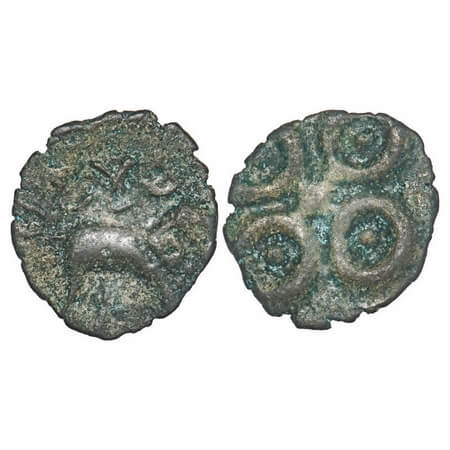 Satavahanas, Sri Pulumavi, Tarhala (Vidarbha) Type, Potin, 2.29g, 20.18x18.31mm, Obv: Elep
