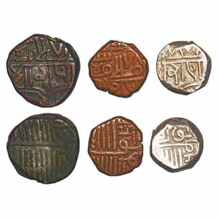 Porbandar, (Set Of 3 Coins) One is Silver Kori, And two copper Dokado and Trambio 7.59, 4.
