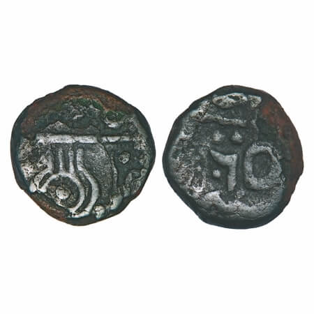 Ratlam, Copper ½ Paisa, 8.30g, Anonymous hammered coinage, Raij Series, struck on Indore c