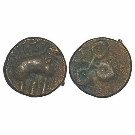 Satavahanas, Siri Satakarni, 'Tarhala Hoard' Type, Potin Unit , 2.97g, 17.23x18.13mm, Obv: