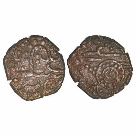 Ratlam, Copper Paisa, 9.61g, Anonymous hammered coinage, Raij Series, INO Shah Alam II, Un