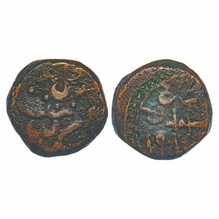 Sirohi, Copper ¼ Anna, 10.76, Sheo Singh (VS 1873-1919, 1816-1862 AD), scimitar on obv. KM