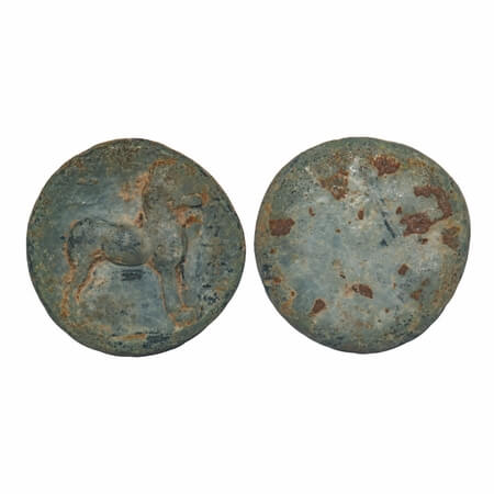 Satavahana Feudatory, Sada Dynasty, Andhra region, Lead Unit, 13.03g, 23.65x23.82, Obv: Li
