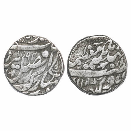 Tonk, Silver Rupee, 11.03g, Muhammad Ibrahim Ali Khan, & Victoria Empress, AH 1294, Two si