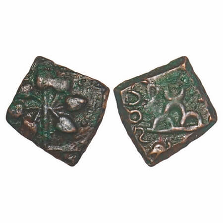 Maharathis of Satavahana Era, Vidarbha (150-200 AD), 2.48g, 19.37x18.08mm, Copper Unit, Ma
