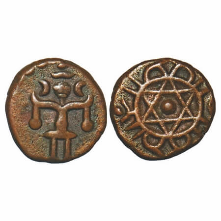 Travancore, Copper Cash, 0.64g, Ayilyam Thirunal Rama Varma (1860-1880 AD), Obv: Sree Kris