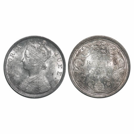 Victoria Queen, Silver, Rupee, 1862, Bombay Mint, A/II/0/3, dots arranged are in straight 