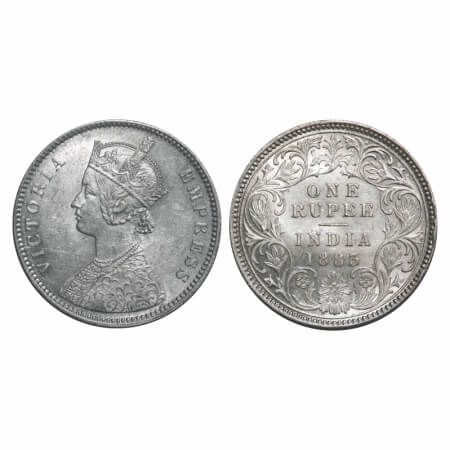 Victoria Empress, Silver, Rupee, 1883, Calcutta Mint, A1/I, 'C' incused, Flat 1. F. Prid 1