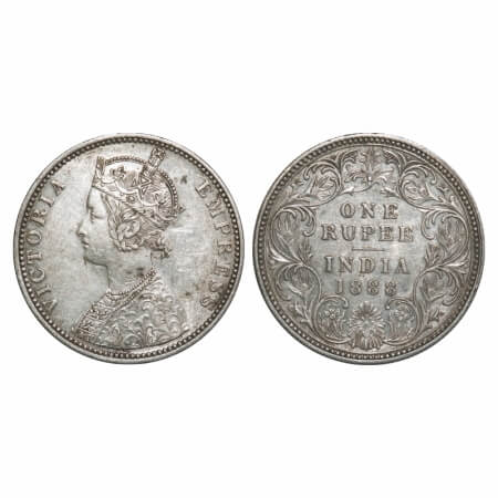 Victoria Empress, Silver, Rupee, 1888, Bombay Mint, C2/I, 'B' raised, Flat 1. F. Prid 174.