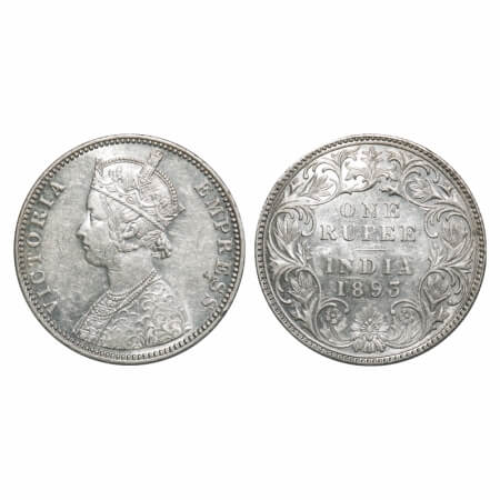 Victoria Empress, Silver, Rupee, 1893, Bombay Mint, C2/I(ii), 'B' incused, Flat 1. F. Prid