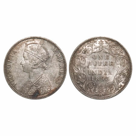 Victoria Empress, Silver, Rupee, 1893, Bombay Mint, C2/I(ii), 'B' incused, Flat 1. F. Prid
