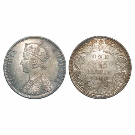 Victoria Empress, Silver, Rupee, 1900, Calcutta Mint, C3/I(i), 'C' incused, Flat 1. F. Pri