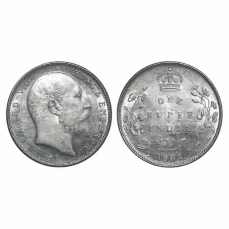 Edward VII, Silver, Rupee, 1903, Bombay Mint, 'B' incused and dot, Ghost on Rev. F. Prid 1