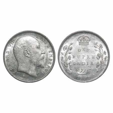 Edward VII, Silver, Rupee, 1903, Bombay Mint, 'B' incused and dot. F. Prid 199. GK 926. Ab