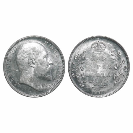 Edward VII, Silver, Rupee, 1903, Bombay Mint, 'B' incused and no dot, Ghost on Rev. F. Pri