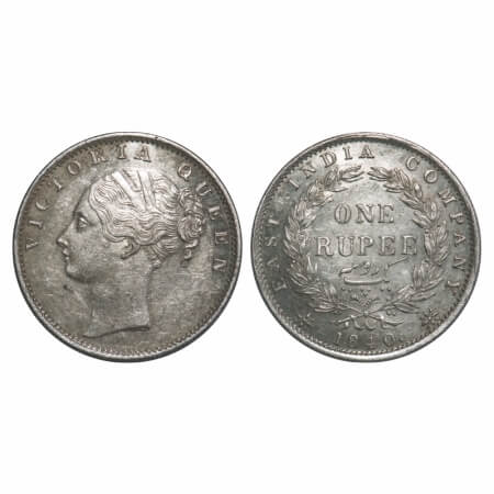 Victoria Queen, Silver, Rupee, 1840, CL, Bombay Mint, C/VI, English Head with completely m