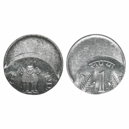1 Rupee, (1992-2004), FSS, Error: 50 % Die shift. Uncirculated, Scarce.