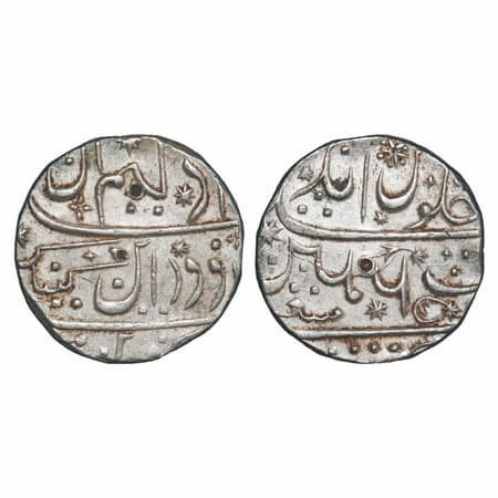 Bombay Presidency, Silver Rupee, 11.54g, Mumbai MInt, INO King William and Queen Mary, 6 R