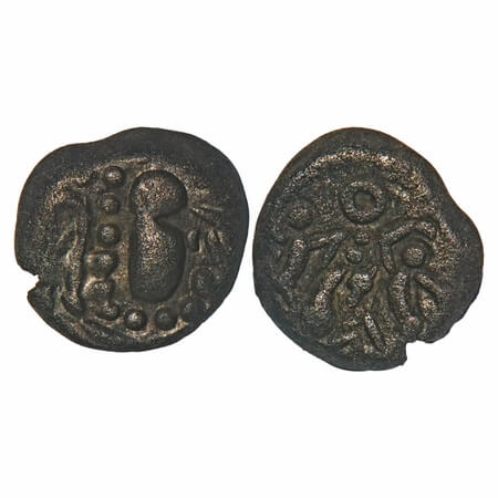 Paramaras of Malwa (c. 1200 AD), Anonymous issue, Billon Drachma, 4.22g, 12.71x12.91mm, Ga