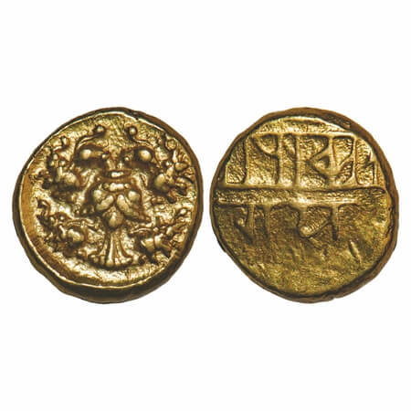 Vijayanagar Kingdom, Tuluva Dynasty, Gold Pagoda of Achyutaraya (1529-1542 AD), 3.38g, 12.