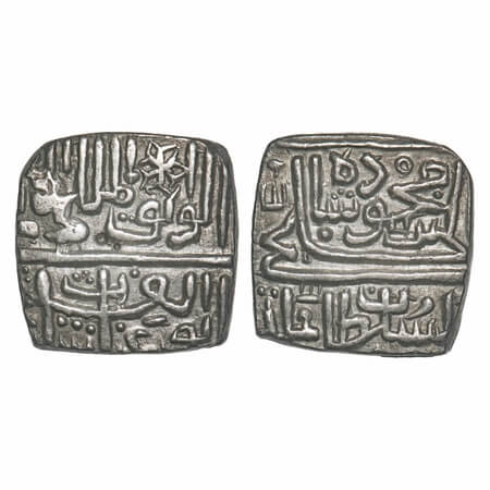 Malwa Sultanate, Silver 1/2 Tanka, 5.37g, Ghiyath Shah (AH 873-906, 1469-1500 AD), abu'l f