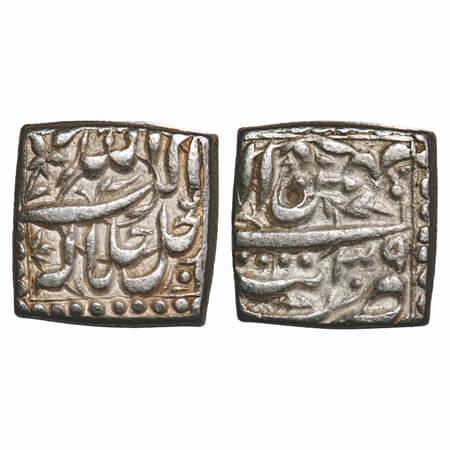 Akbar (AH 963-1014/1556-1605 AD), Silver Square Rupee, 11.37g, Tatta Mint, Ilahi Month 'Ba