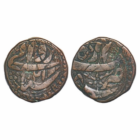 Jahangir (AH 1014-1037/1605-1627 AD), Copper Dam, 20.20g, Agra Mint, Rawani on top, AH 102