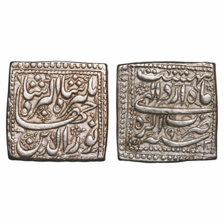 Jahangir, (AH 1014-1037/1605-1627 AD), Silver Square Rupee, 11.42g, Agra Mint, AH 1023/9 R