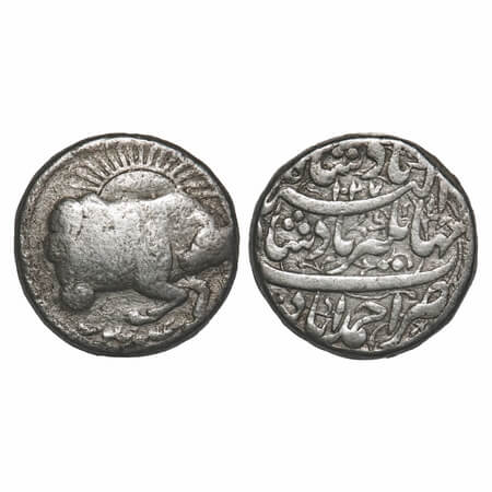 Jahangir (AH 1014-1037/1605-1627 AD), Silver Zodiac Rupee, 11.15g, Ahmadabad Mint, Tauras 