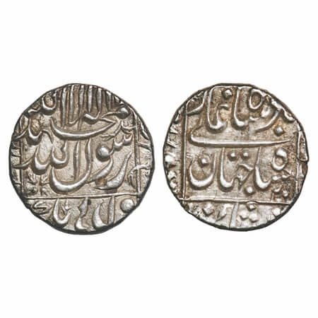 Shah Jahan I (AH 1037-1068/1628-1658 AD), Silver ½ Rupee, 5.75g, Surat Mint, legends in sq