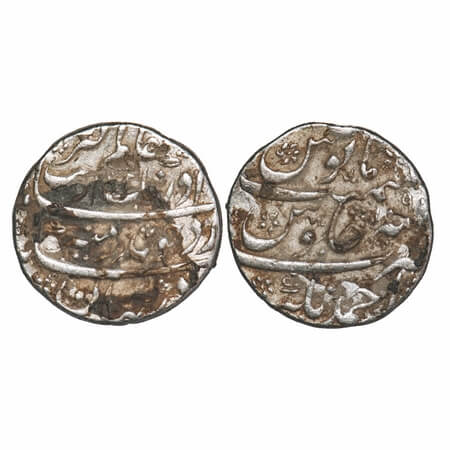 Aurangzeb (AH 1068-1118, 1658-1707 AD), Silver Rupee, 11.53g, Ahmadnagar Mint at bottom, A