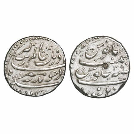 Aurangzeb (AH 1068-1118/1658-1707 AD), Silver Rupee, 11.44g, Burhanpur Mint, AH 1106/38 RY
