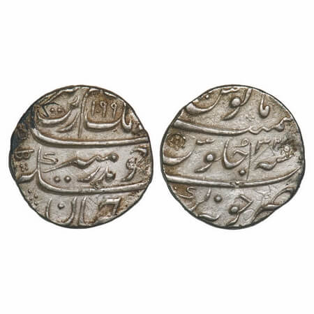 Aurangzeb (AH 1068-1118, 1658-1707 AD), Silver Rupee, 11.56g, Junagadh Mint, AH 1099/32 RY