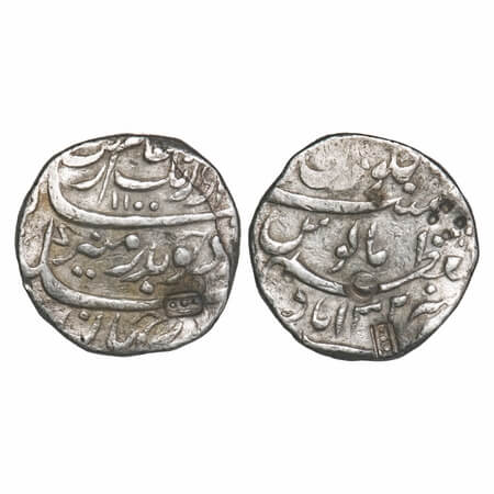 Aurangzeb (AH 1068-1118/1658-1707 AD), Silver Rupee, 11.51g, Muazzamabad Mint, AH 1100/32 